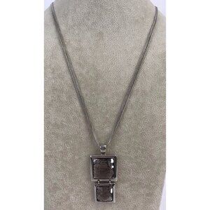 Lia Sophia Reflex Geometric Squares Pendant Statement Necklace